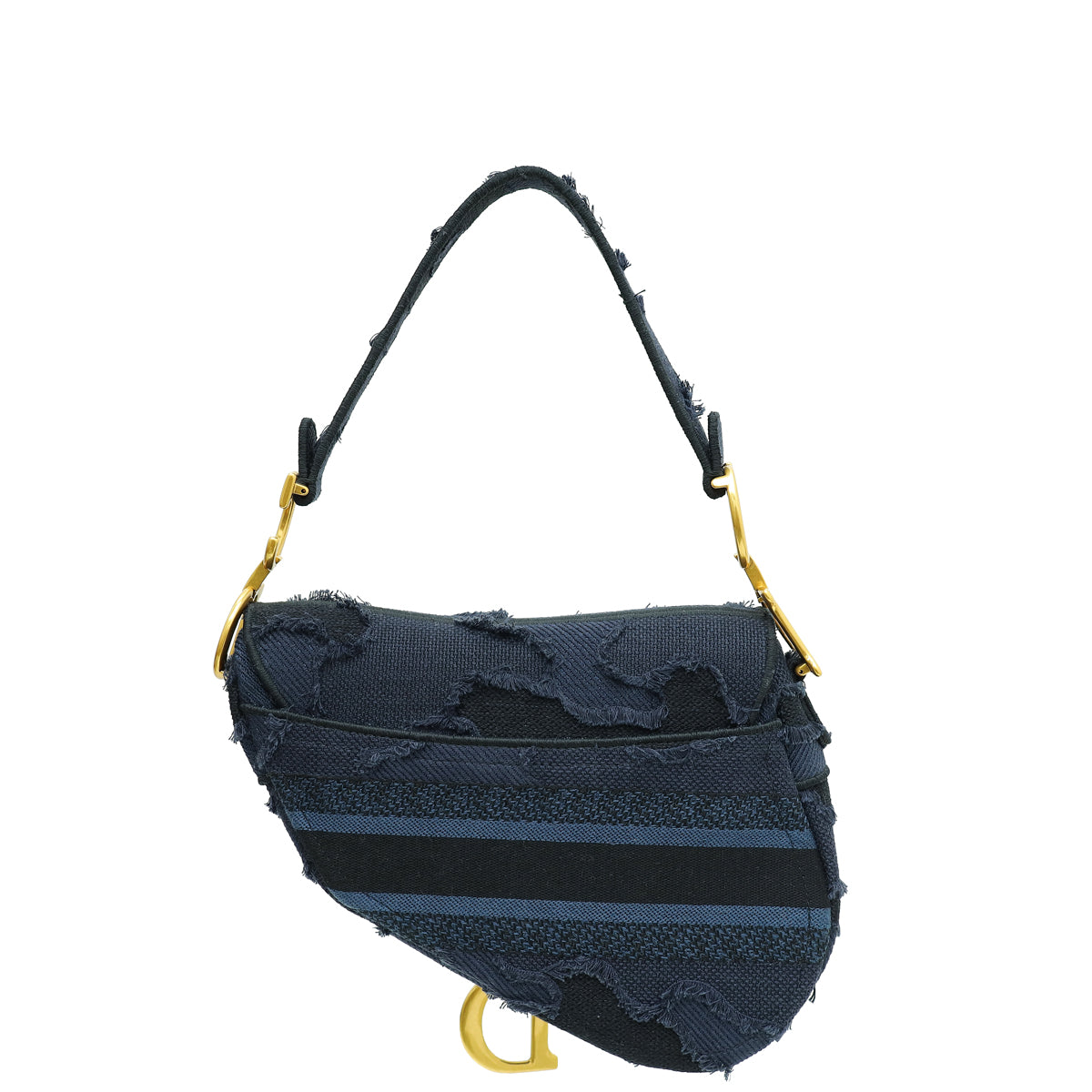 Christian Dior Bicolor Embroidered Camouflage Saddle Bag