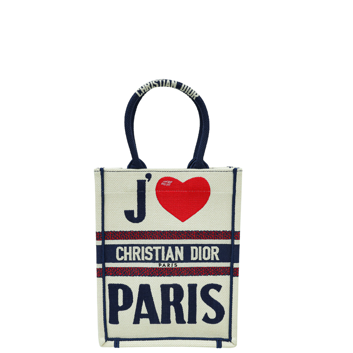 Christian Dior Tricolor "Love Paris" Vertical Book Tote Bag