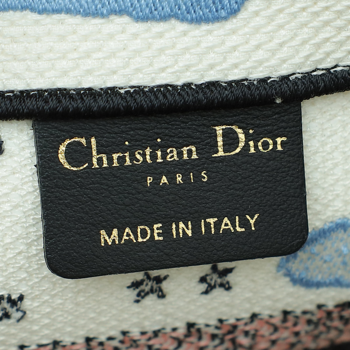 Christian Dior White Multicolor "Latte Ciel de Rêve Embroidery" Motif Book Tote  Small Bag