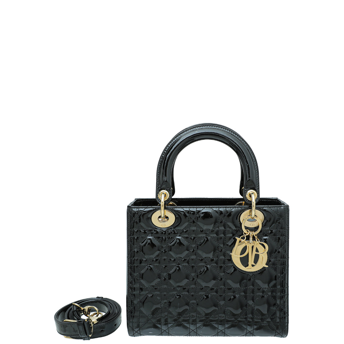 Christian Dior Black Lady Dior Medium Bag