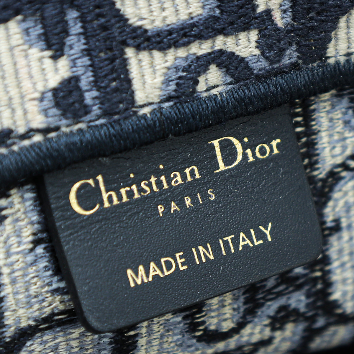 Christian Dior Navy Blue Oblique Book Tote Medium Bag