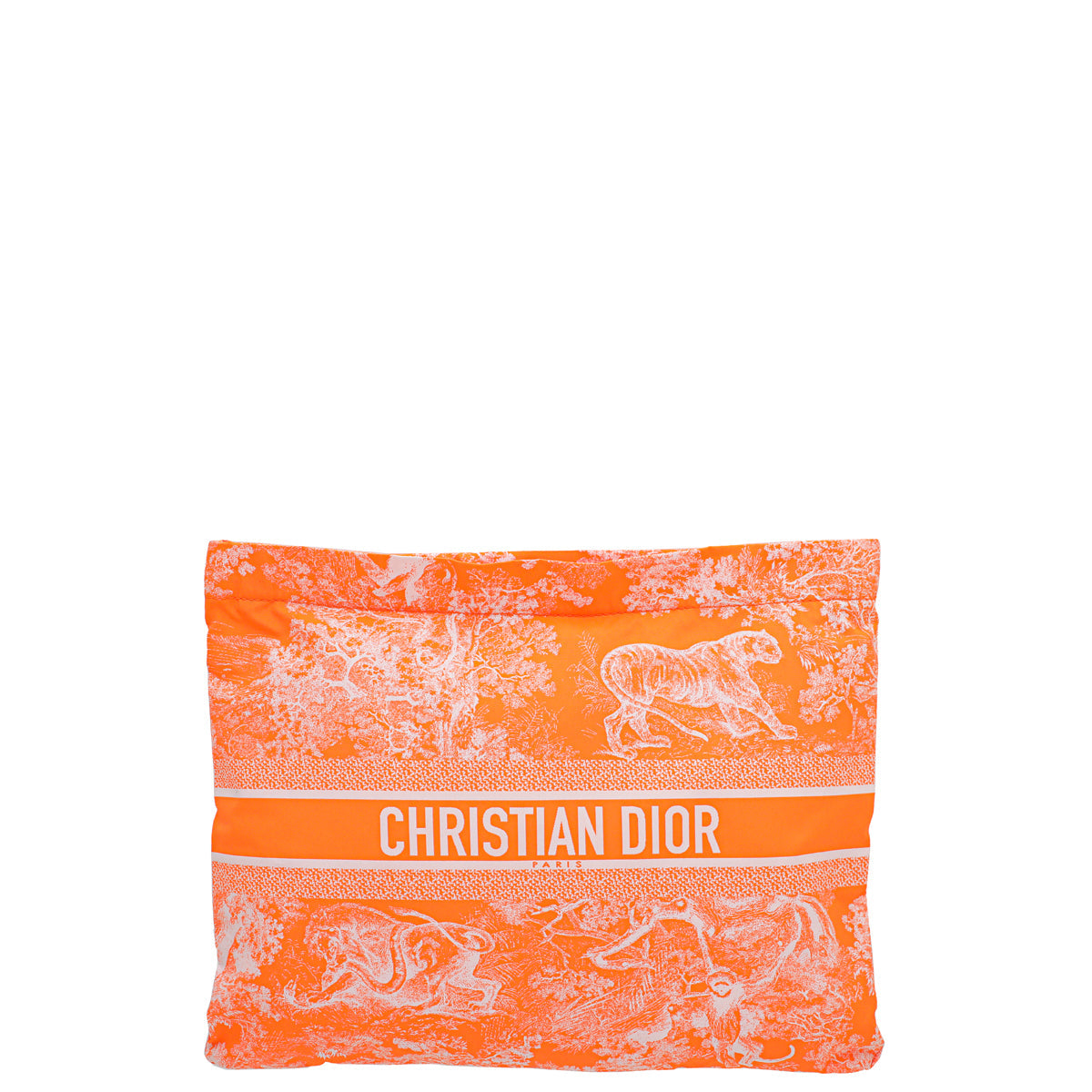 Christian Dior Orange Toile De Jouy Reverse Technical Diortravel Zipped Pouch