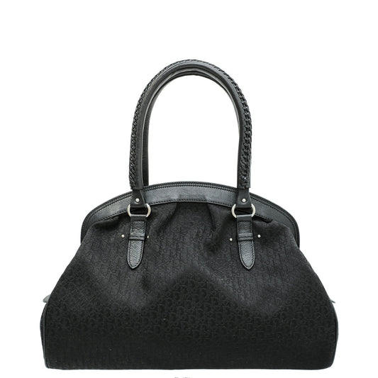 Christian Dior Black Monogram "My Dior" Frame Pocket Satchel Bag