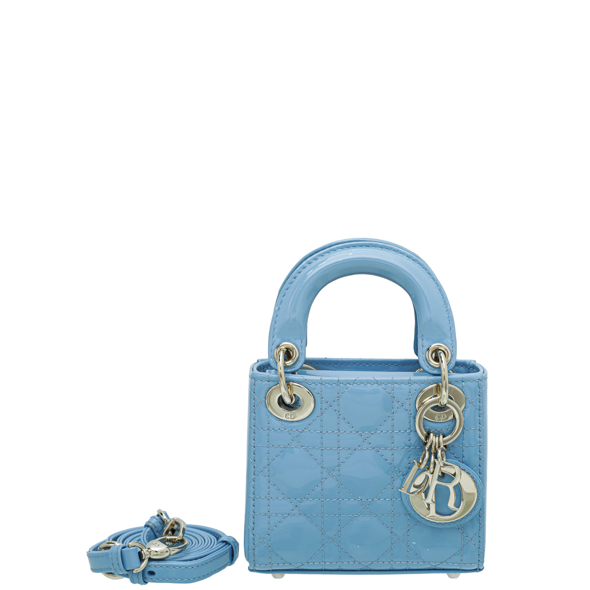 Christian Dior Blue Cornflower Lady Dior Micro Bag