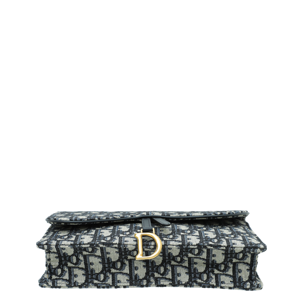 Christian Dior Blue Saddle Chain Pouch