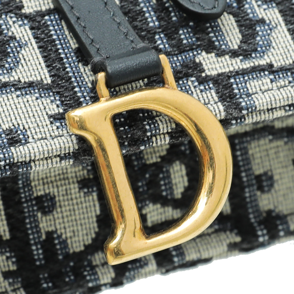 Christian Dior Blue Saddle Chain Pouch