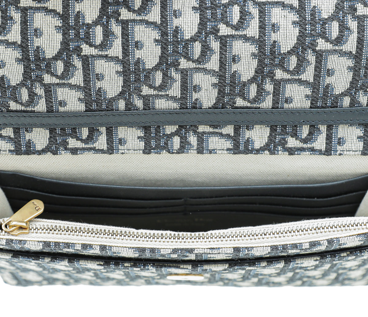 Christian Dior Blue Saddle Chain Pouch