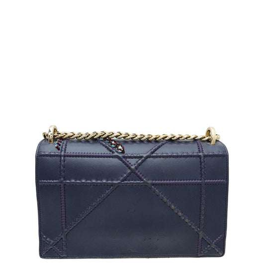 Christian Dior Blue Violet Diorama Crystal Embellished Medium Bag