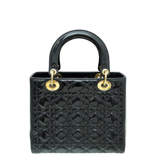 Christian Dior Black Lady Dior Medium Bag