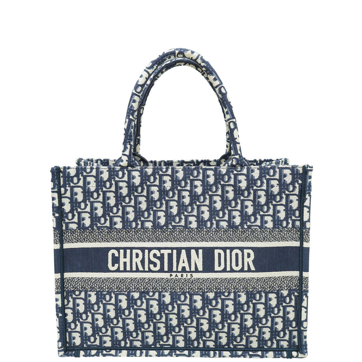 Christian Dior Navy Blue Oblique Book Tote Medium Bag