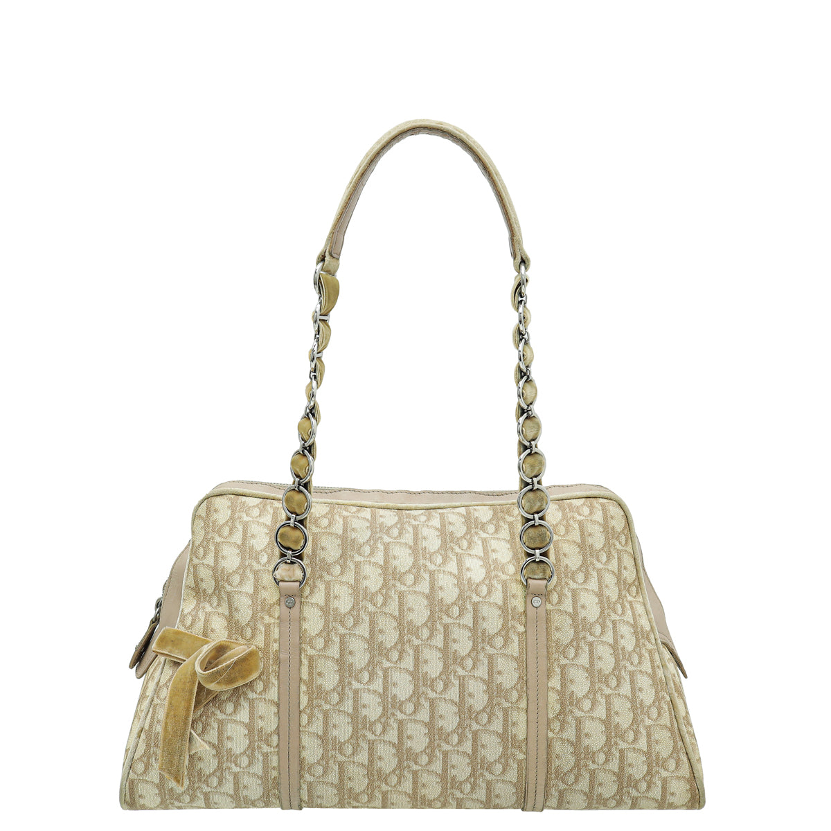 Christian Dior Beige Oblique Trotter Romantique Shoulder Bag