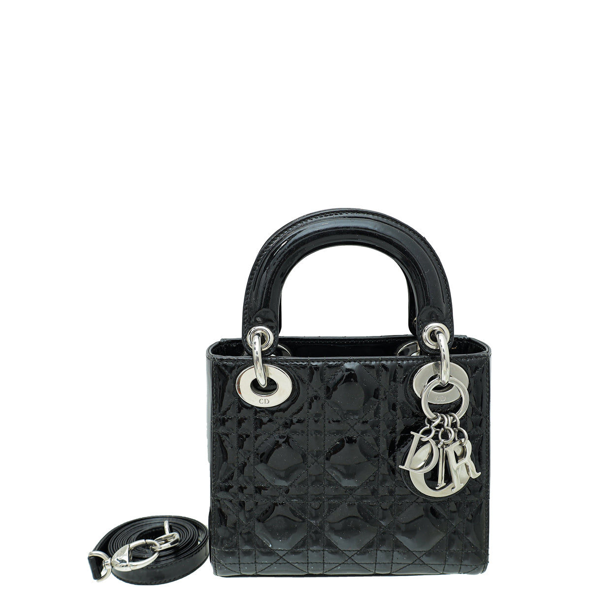 Christian Dior Black Lady Dior Mini Strap Bag