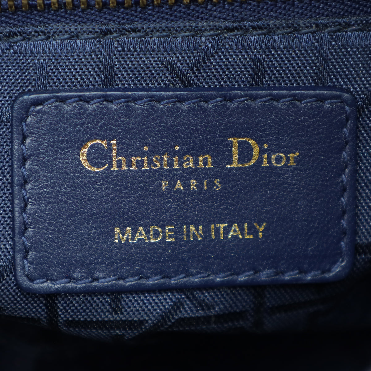 Christian Dior Navy Blue Lady Dior Mini Chain Bag