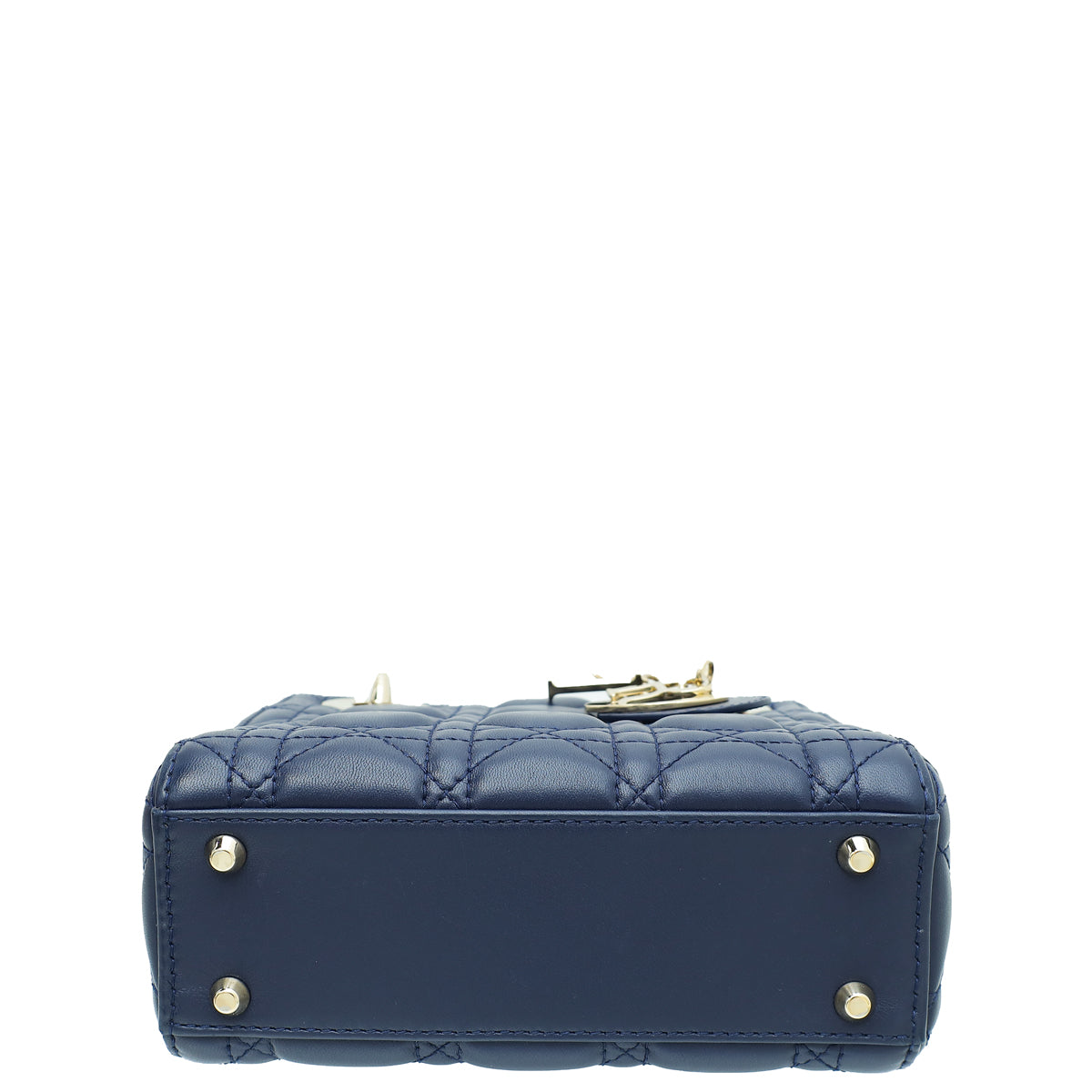 Christian Dior Navy Blue Lady Dior Mini Chain Bag