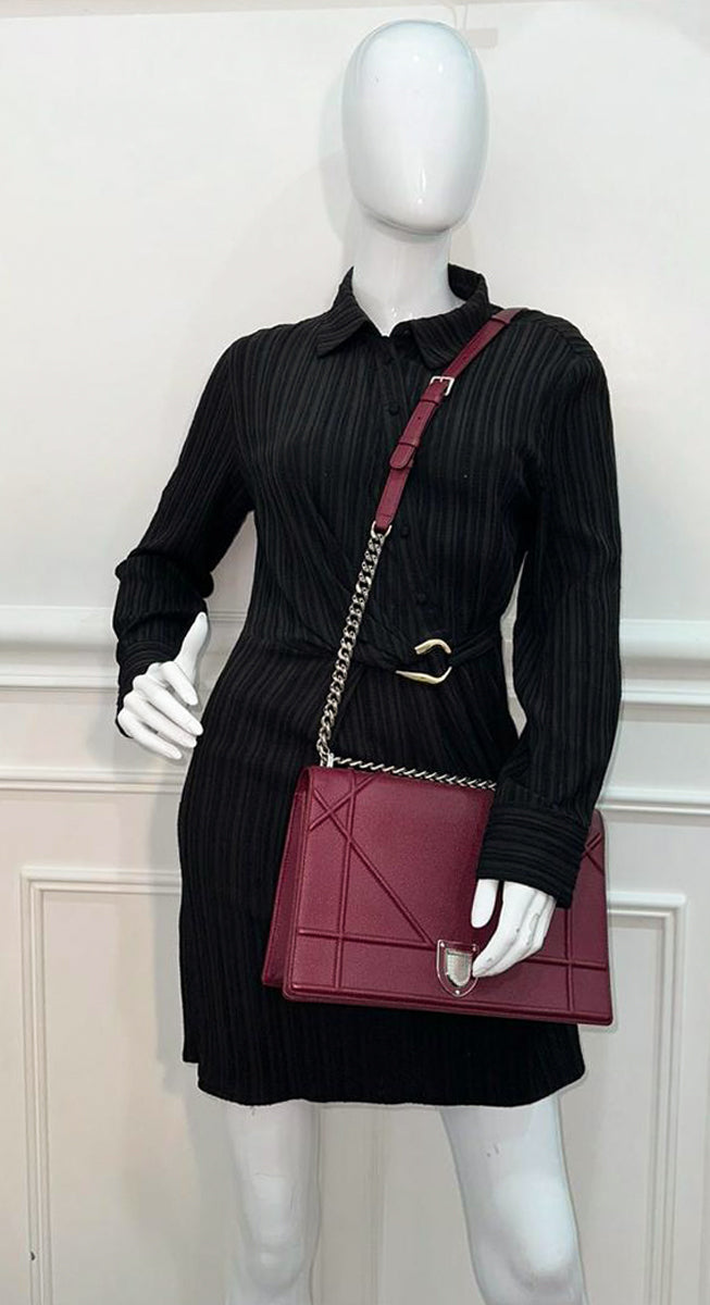 Christian Dior Burgundy Diorama Large Bag