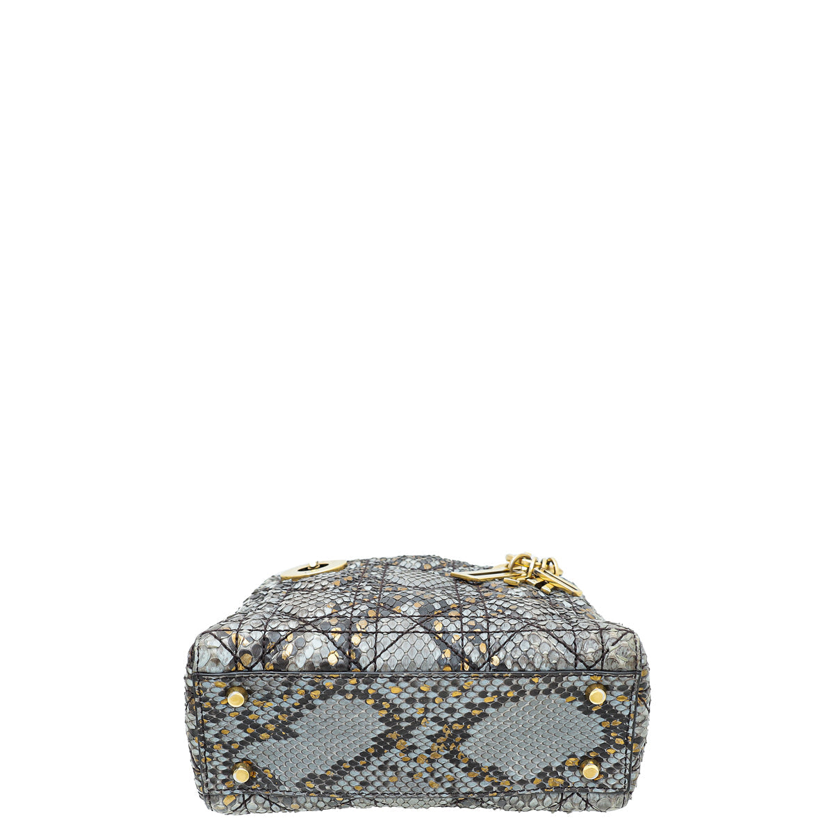 Christian Dior Bicolor Python Cannage Supple Lady Dior Mini Bag