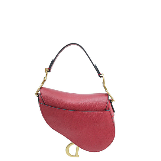 Christian Dior Red Mini Saddle Bag