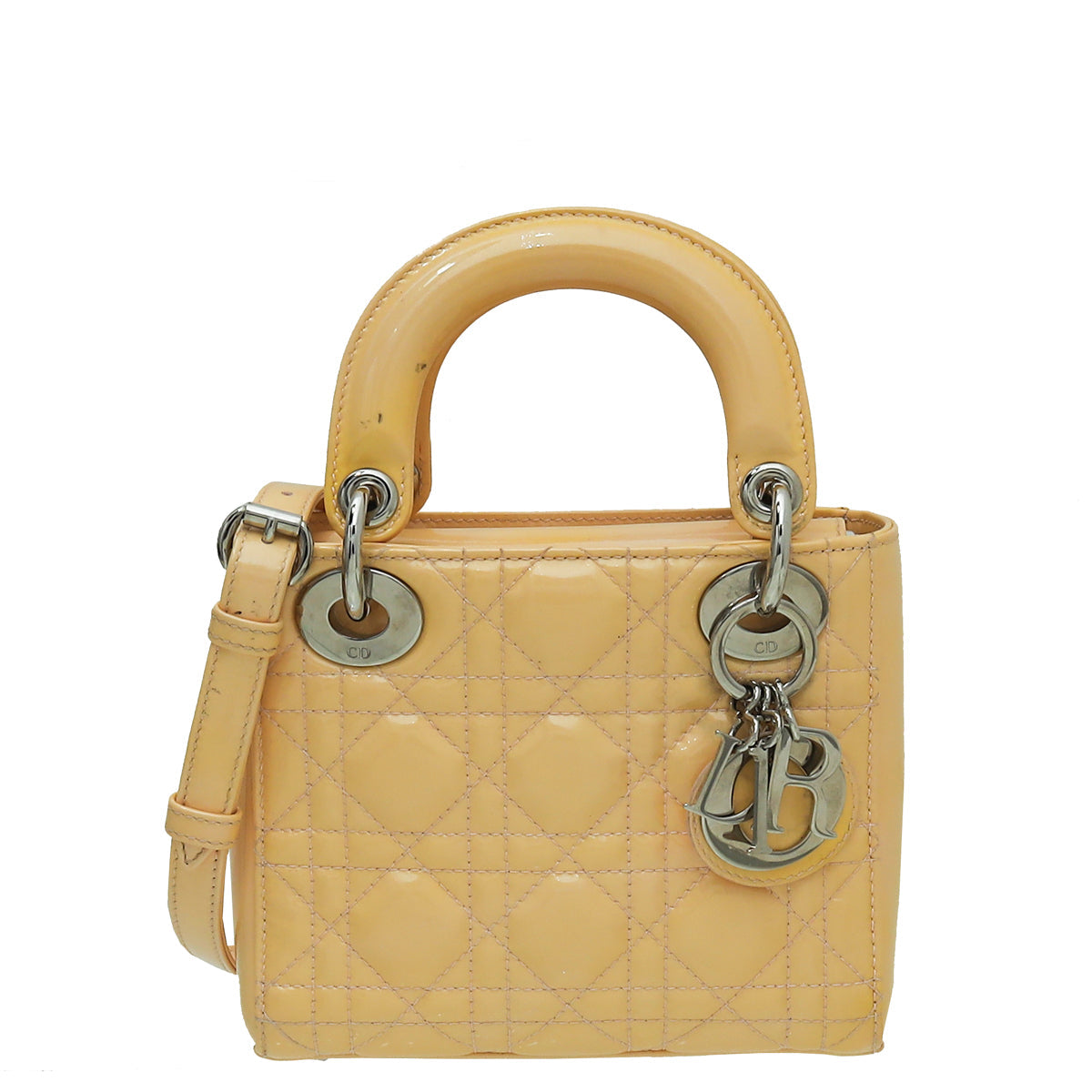 Christian Dior Butter Yellow Lady Dior Mini Strap Bag