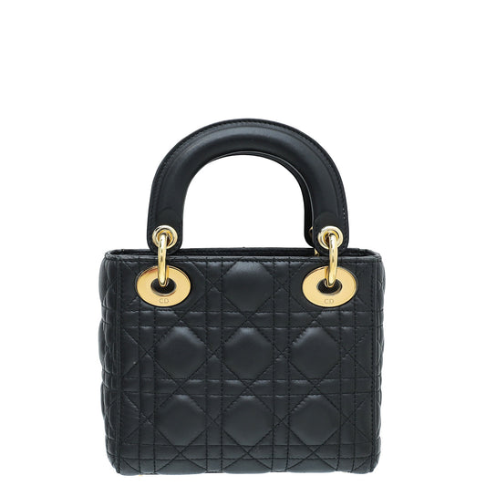 Christian Dior Black Lady Dior Mini Strap Bag