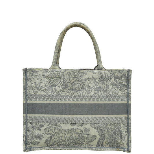 Christian Dior Grey Book Tote Toile De Jouy Medium Bag