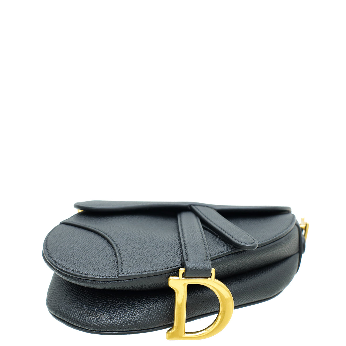 Christian Dior Black Saddle Mini W/ Strap Bag