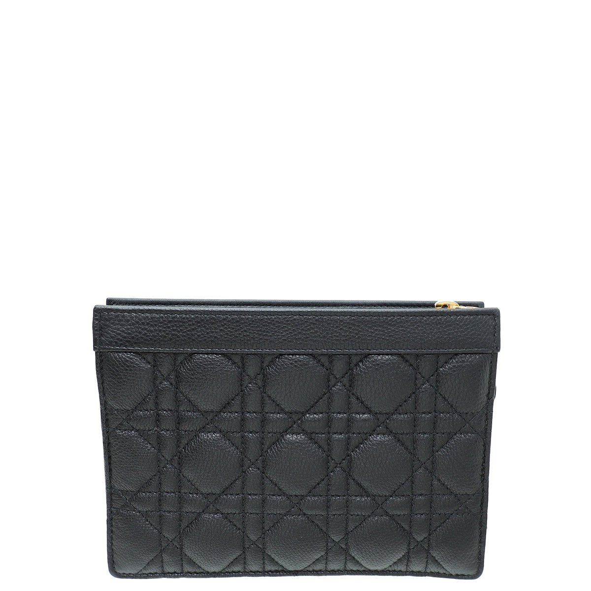 Christian Dior Black Caro Zipped Pouch With Chain