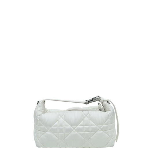 Christian Dior White Travel Macrocannage Nomad Pouch