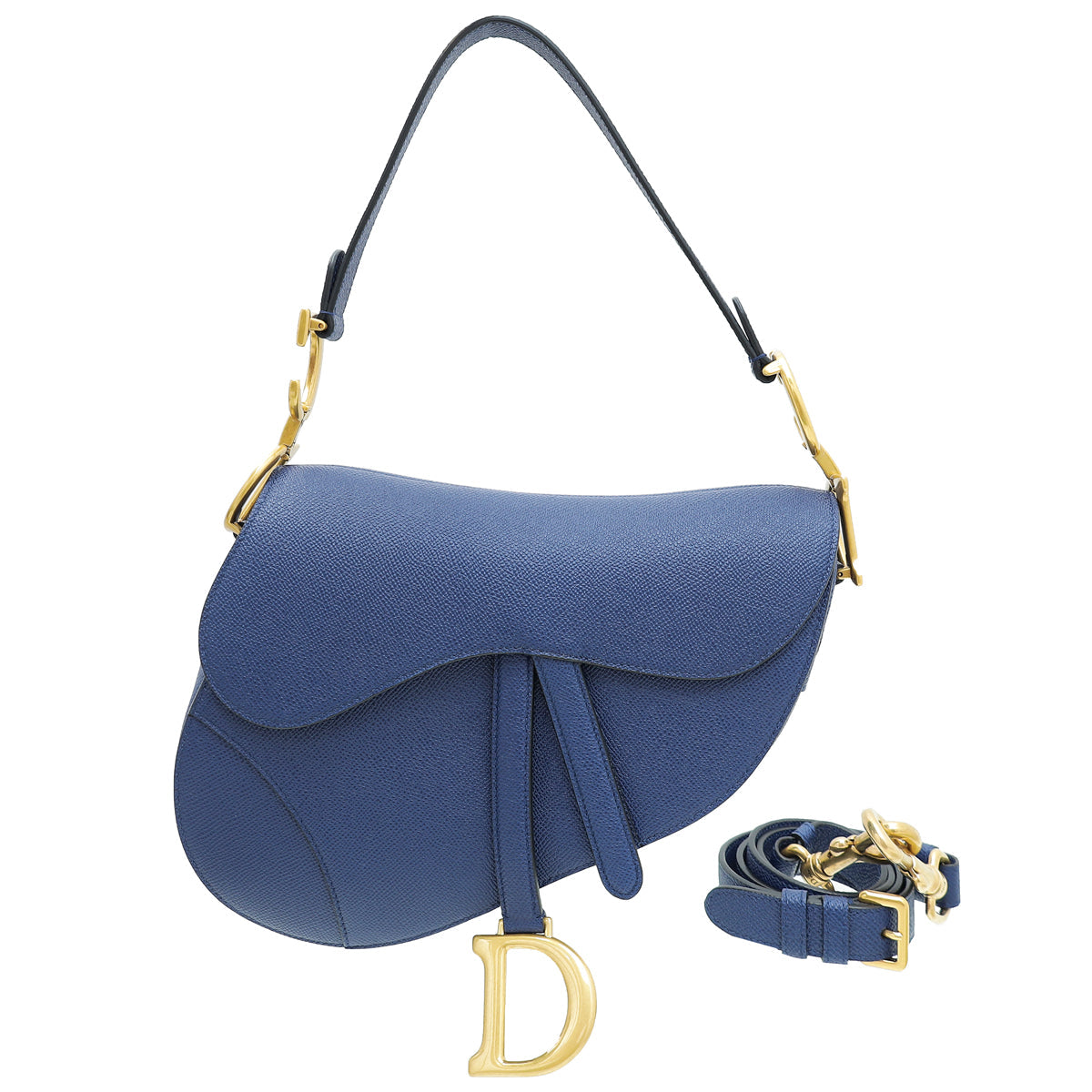 Christian Dior Royal Blue Medium Saddle Bag