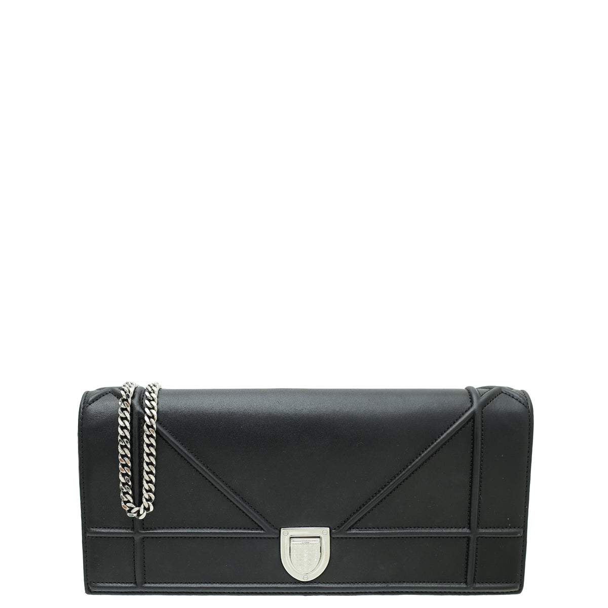 Christian Dior Black Diorama Clutch On Chain