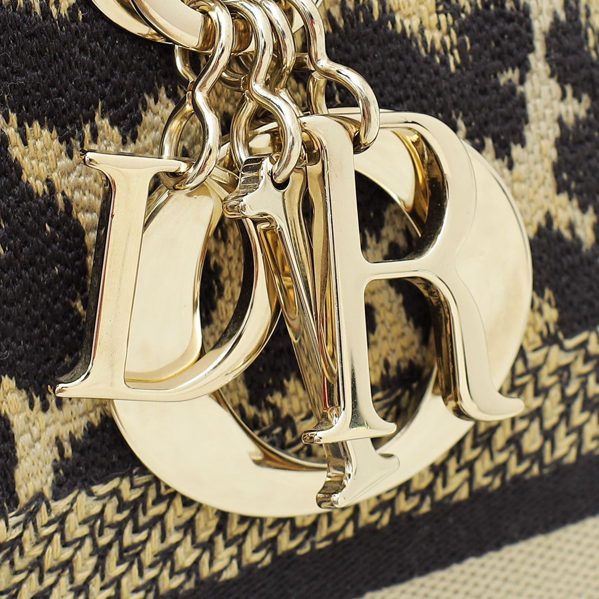 Christian Dior Beige Multicolor Mizza Embroidery Lady D-Lite Medium Bag