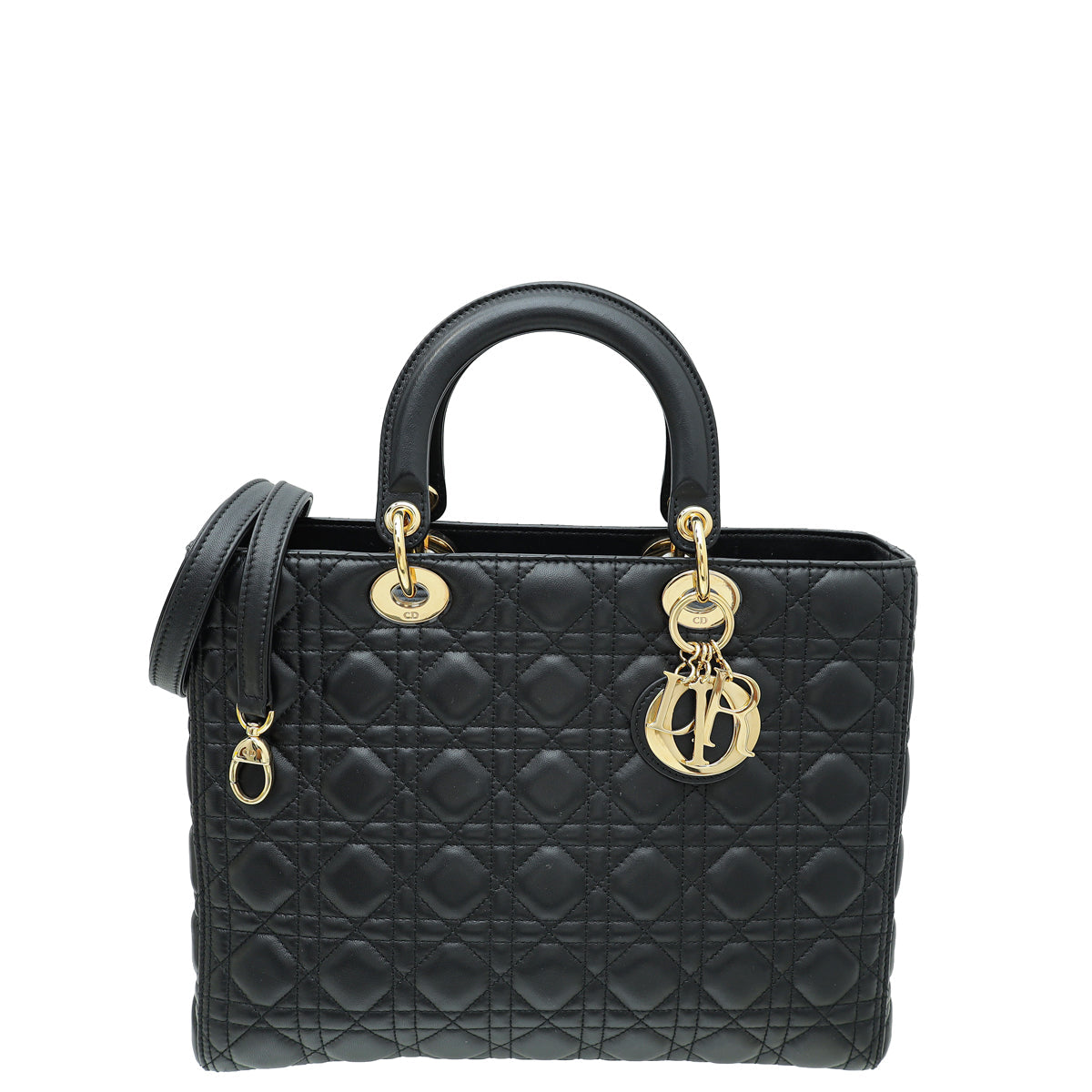 Christian Dior Black Lady Dior Large Bag