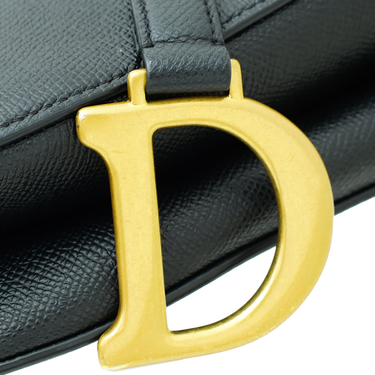 Christian Dior Black Saddle Medium Bag W/ Strap