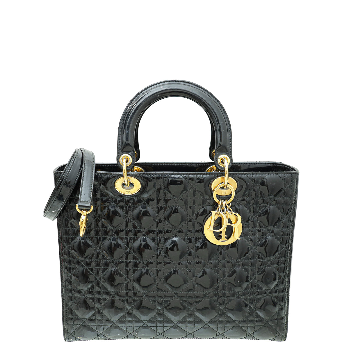 Christian Dior Black Lady Dior Large Bag