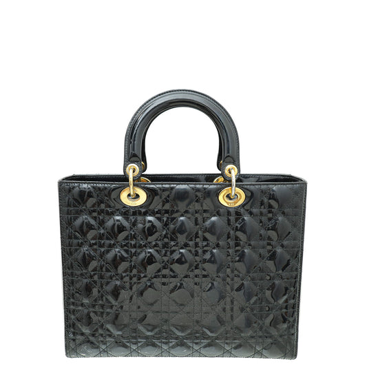 Christian Dior Black Lady Dior Large Bag