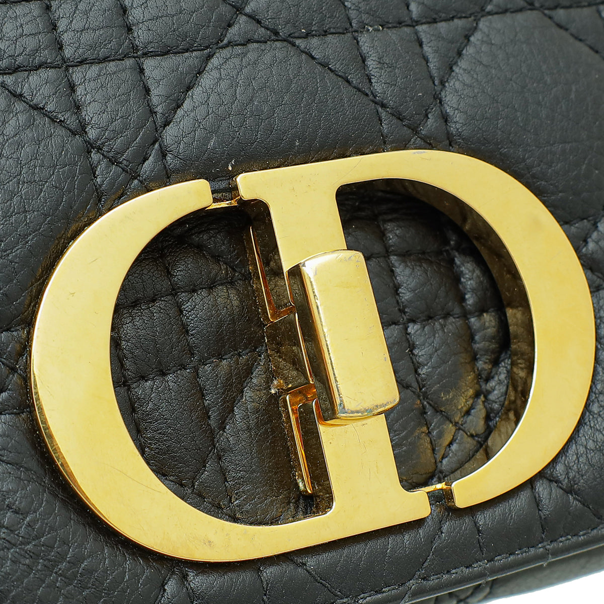 Christian Dior Black Supple Cannage Caro Large Flap Bag