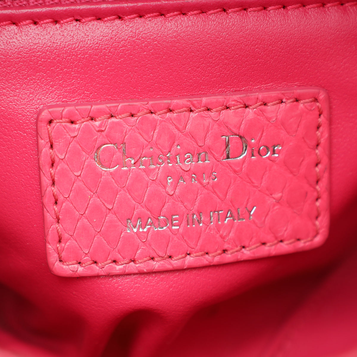 Christian Dior Pink Python Swarovski Crystal Lady Dior Mini Bag