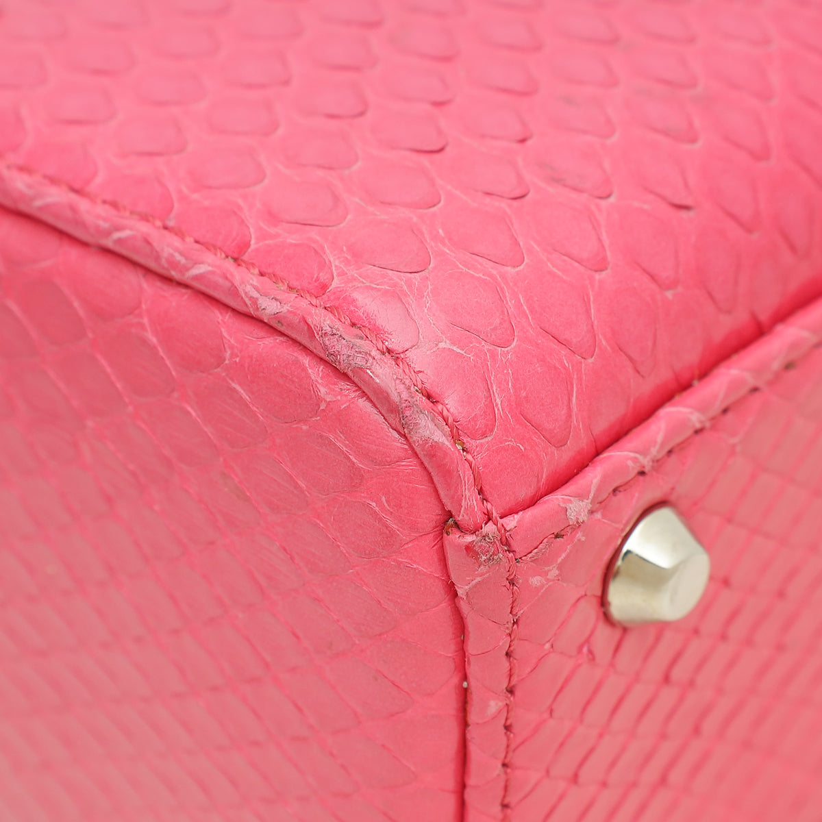 Christian Dior Pink Python Swarovski Crystal Lady Dior Mini Bag