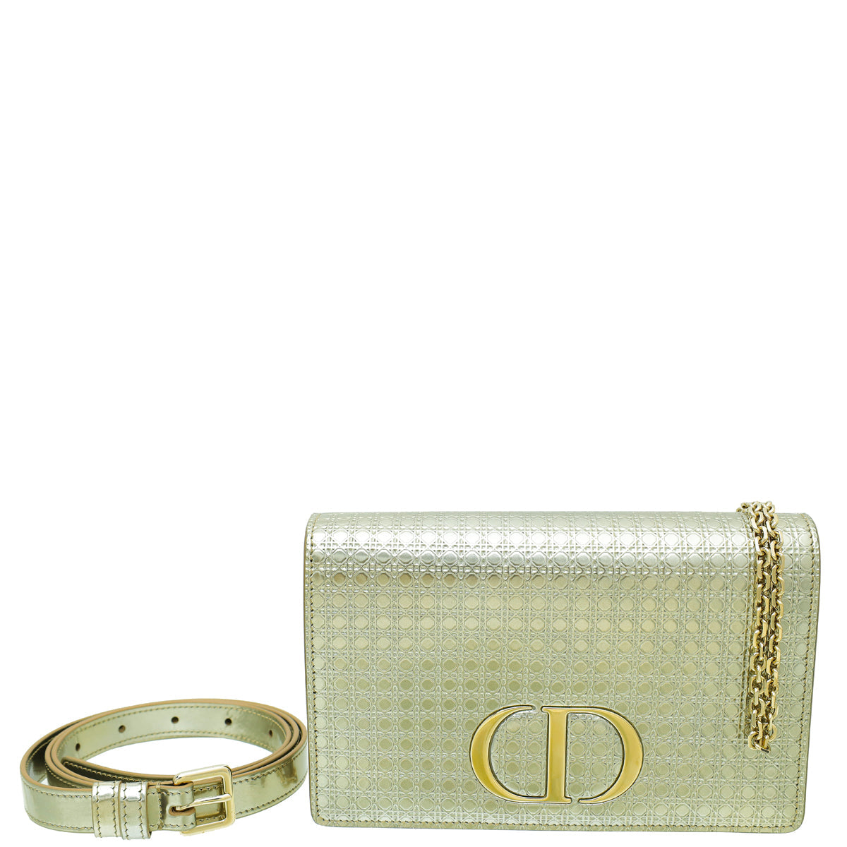 Christian Dior Champagne 30 Montaigne Micro Cannage 2 In 1 Pouch