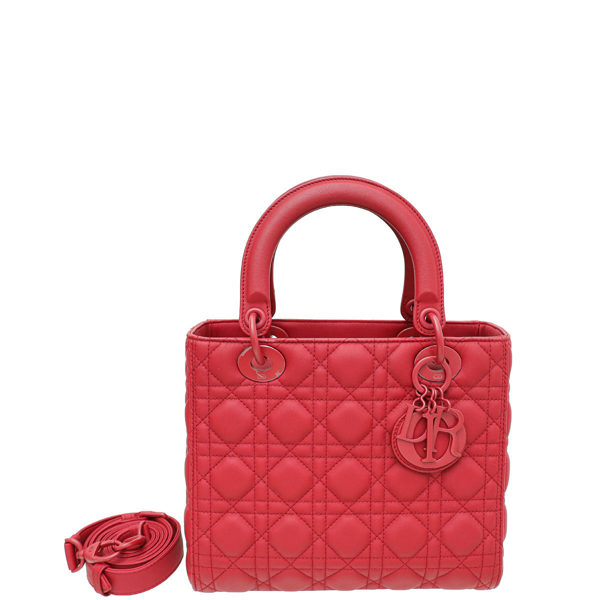 Christian Dior Dark Cherry Ultra Matte Lady Dior Medium Bag