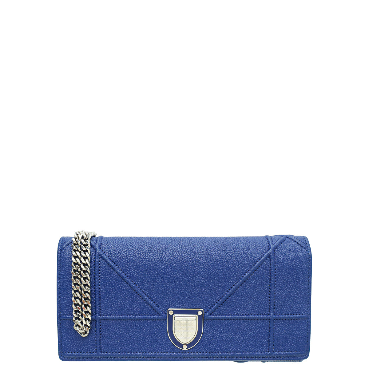 Christian Dior Blue Diorama Wallet On Chain