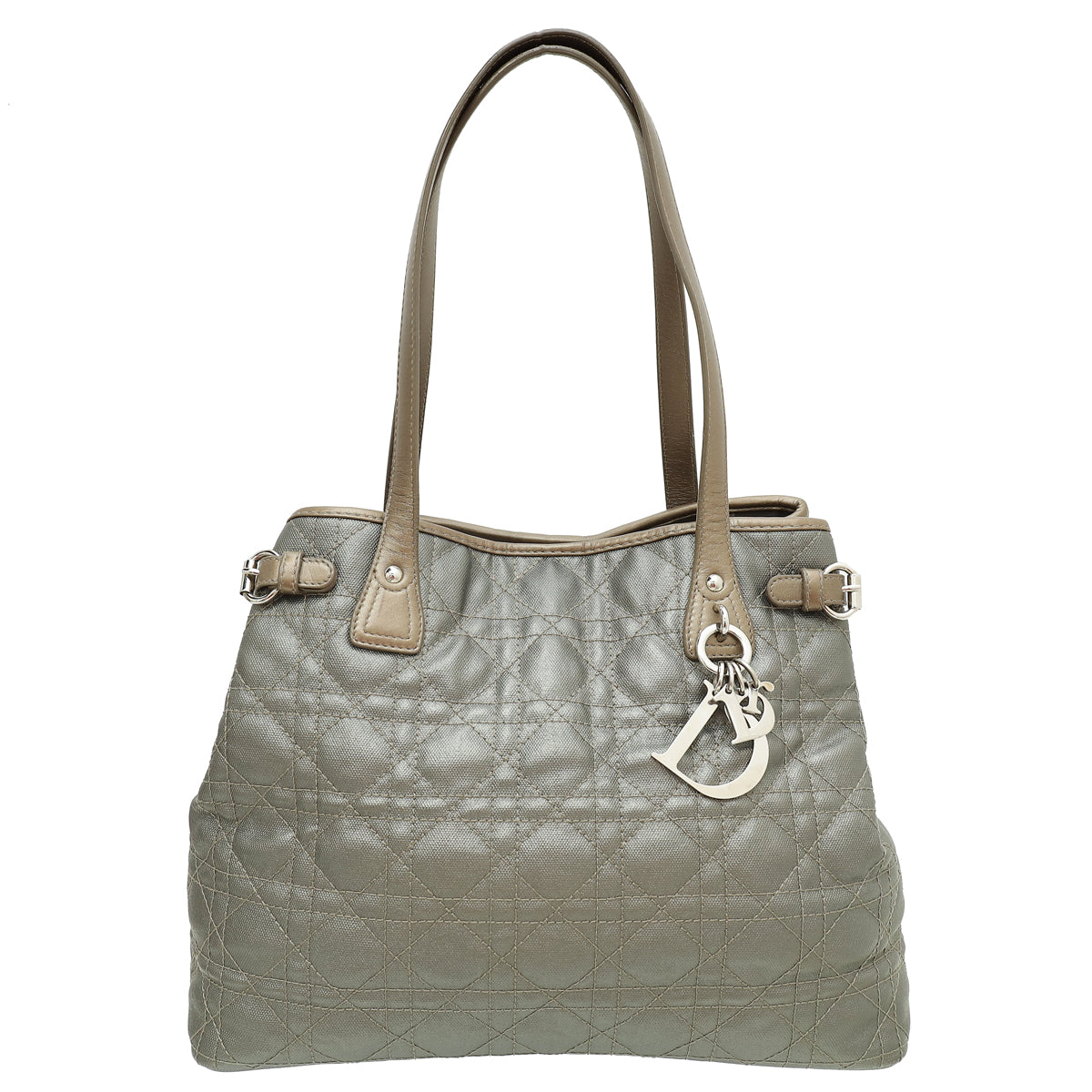 Christian Dior Metallic Gray Panarea Tote Small Bag