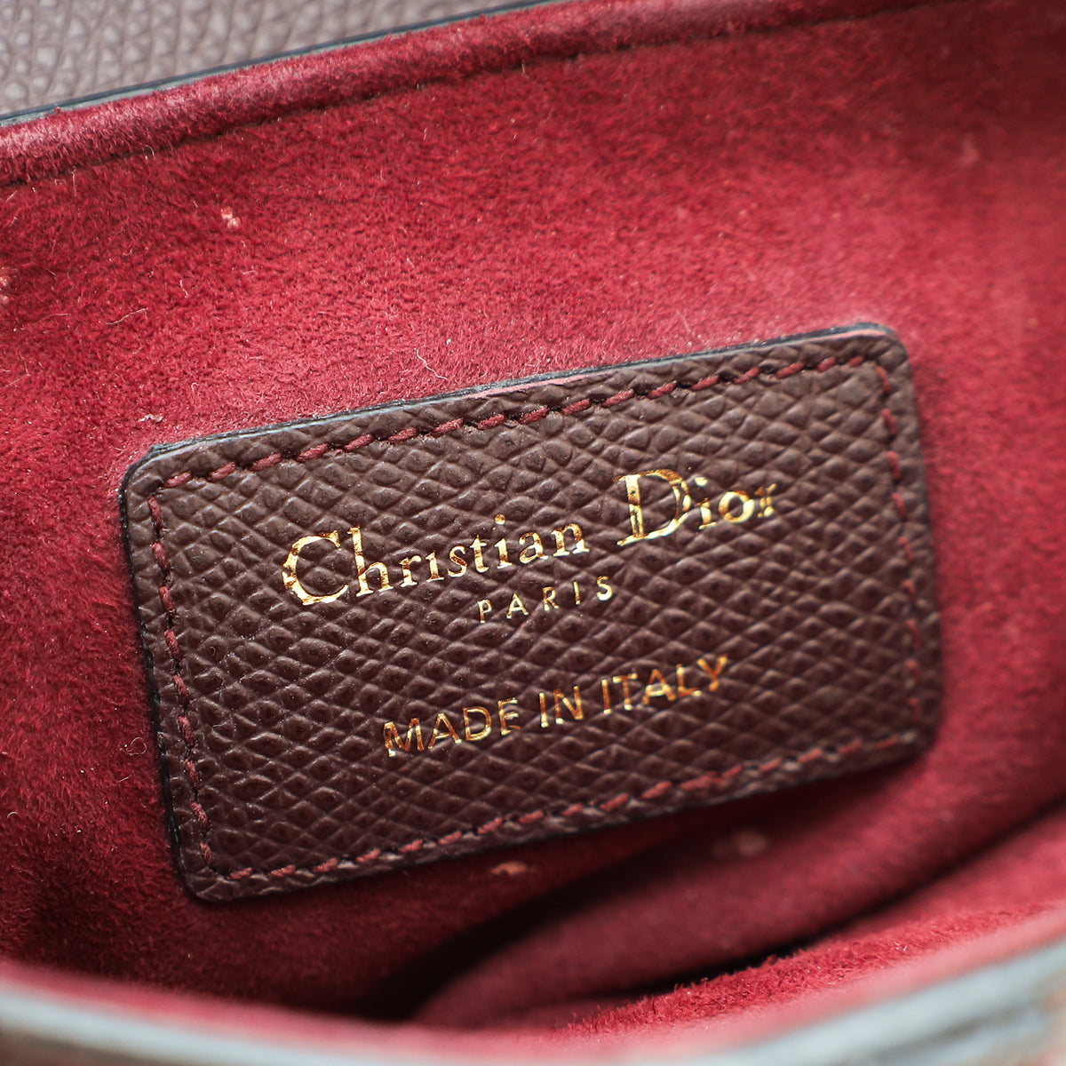 Christian Dior Burgundy Mini Saddle Bag w/Strap