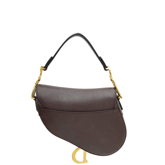 Christian Dior Burgundy Mini Saddle Bag w/Strap