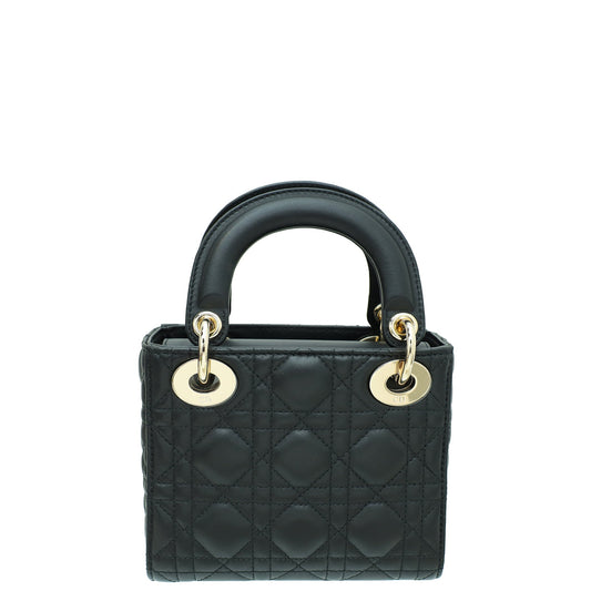 Christian Dior Black Lady Dior Mini Chain Bag