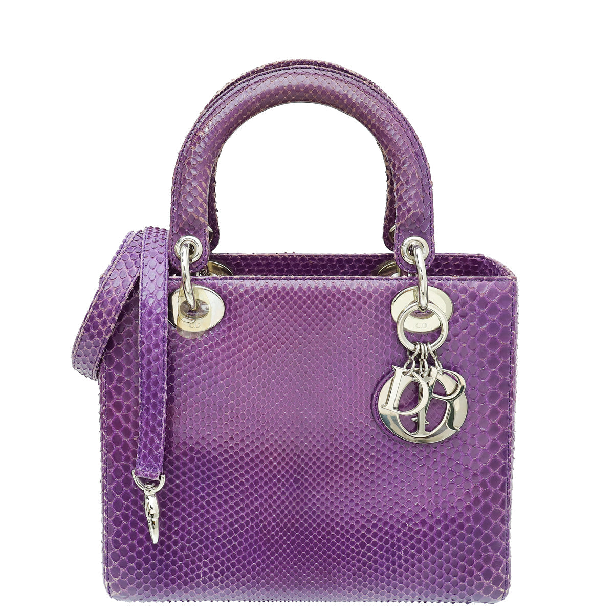 Christian Dior Violet Python Lady Dior Medium Bag