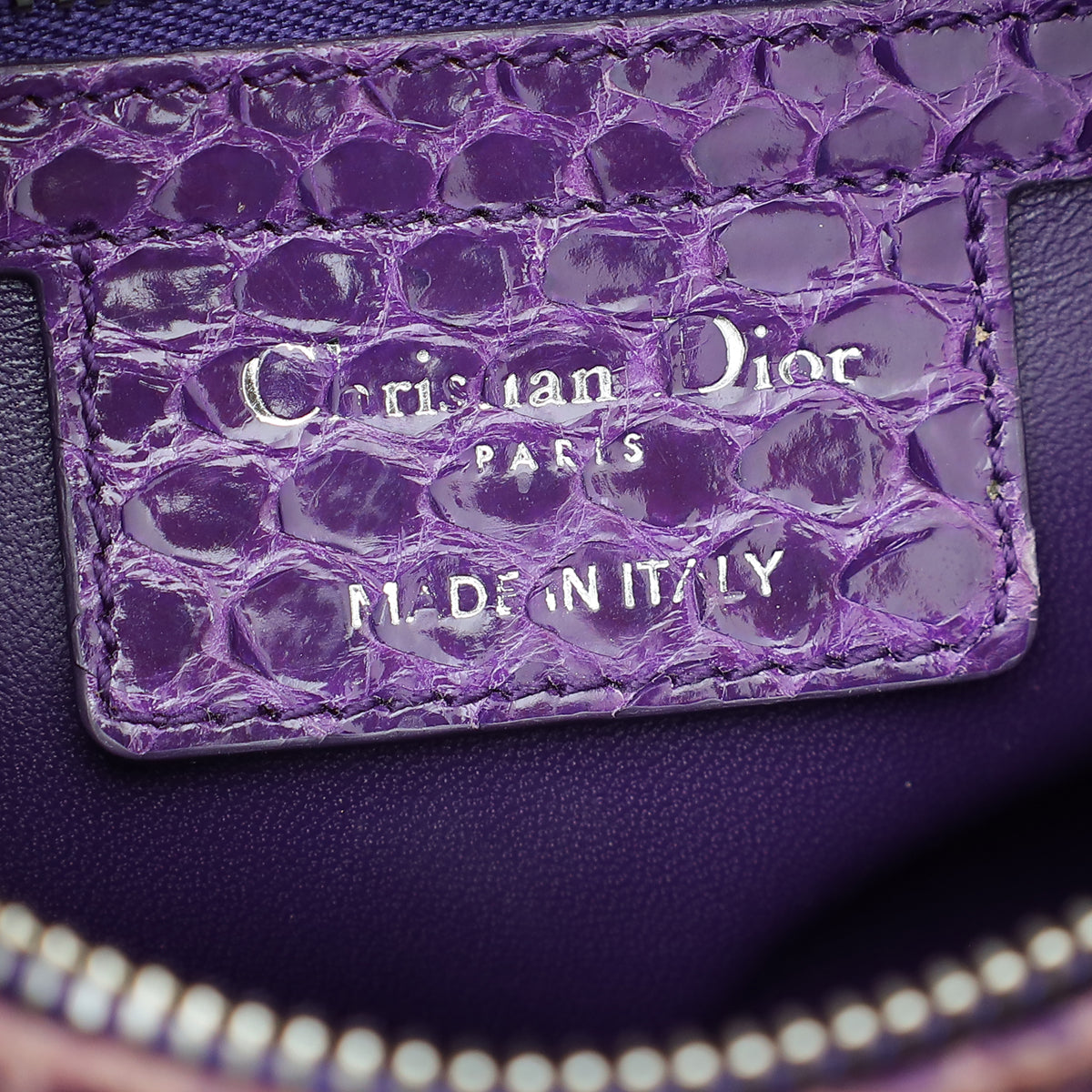 Christian Dior Violet Python Lady Dior Medium Bag