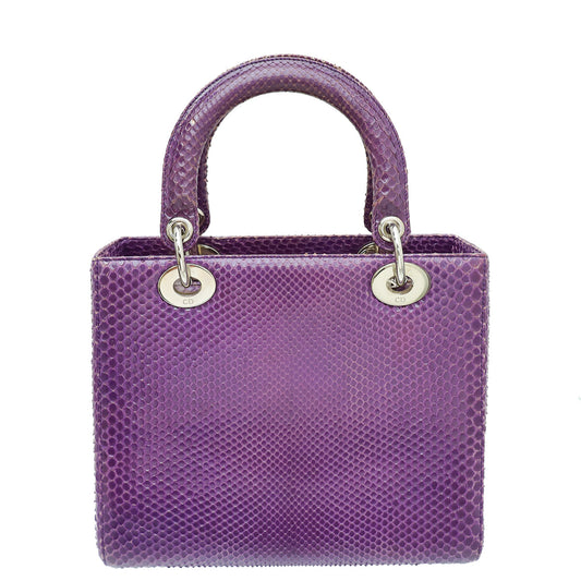 Christian Dior Violet Python Lady Dior Medium Bag