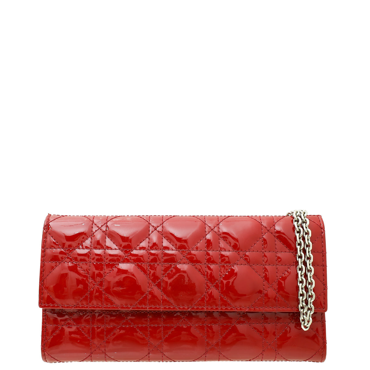 Christian Dior Red Cherry Lady Dior Rendezvous Wallet On Chain