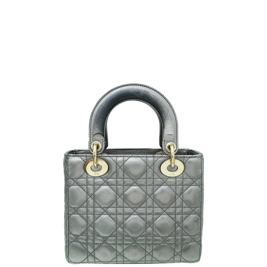 Christian Dior Metallic Gray My ABCDior Lady Dior Small Bag