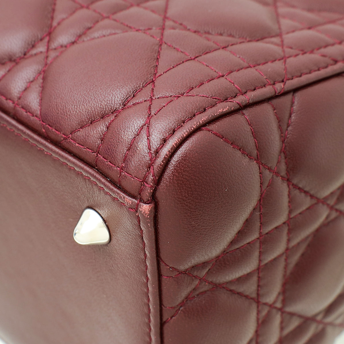 Christian Dior Burgundy Lady Dior Medium Bag